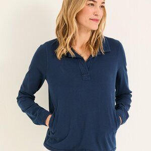 NWOT Fatface Navy Popover Jersey Shirt / US8 UK10